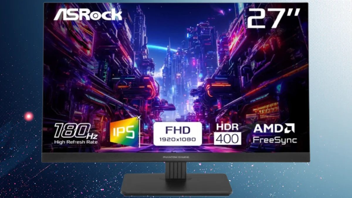 Improve your gaming experience with this 27-inch ASRock FHD 180Hz gaming monitor that’s at an all-time low of just $96 — quality IPS panel with AMD Freesync, HDR400, and 1ms response time is 40% off