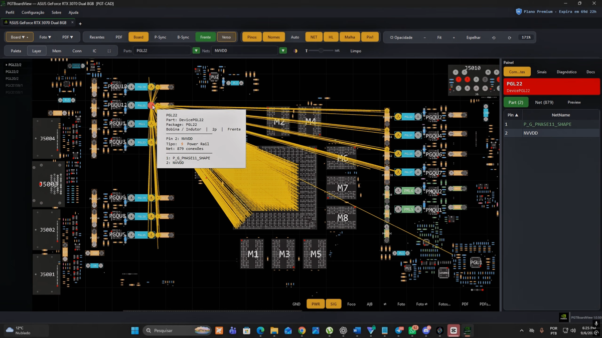 A VRAM-modded RTX 3070 Ti with 16GB of GDDR6 memory