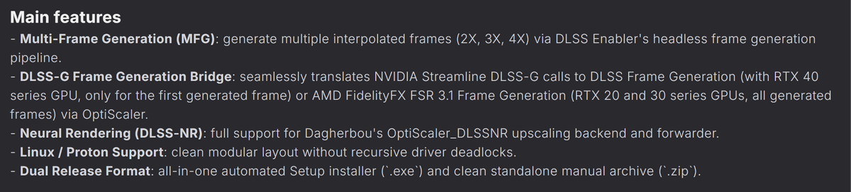 The main features of the DLSS Unlocked mod