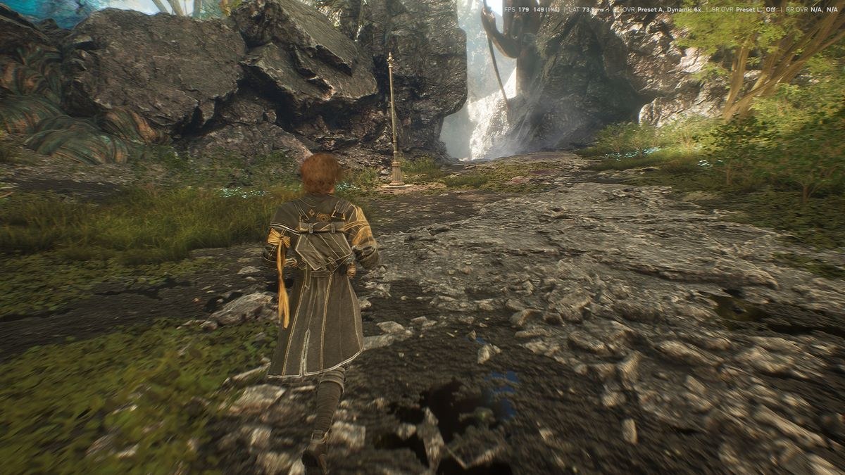 A screenshot of Clair Obscur Expedition 33 demonstrating MFG artifacts