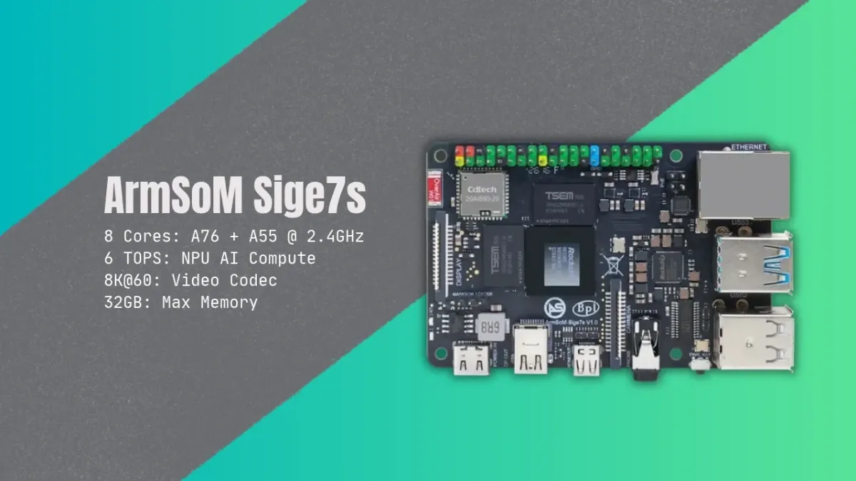 ArmSoM Sige7s Puts the RK3588S on a Raspberry Pi-Sized Board, and There's a Compute Module Too