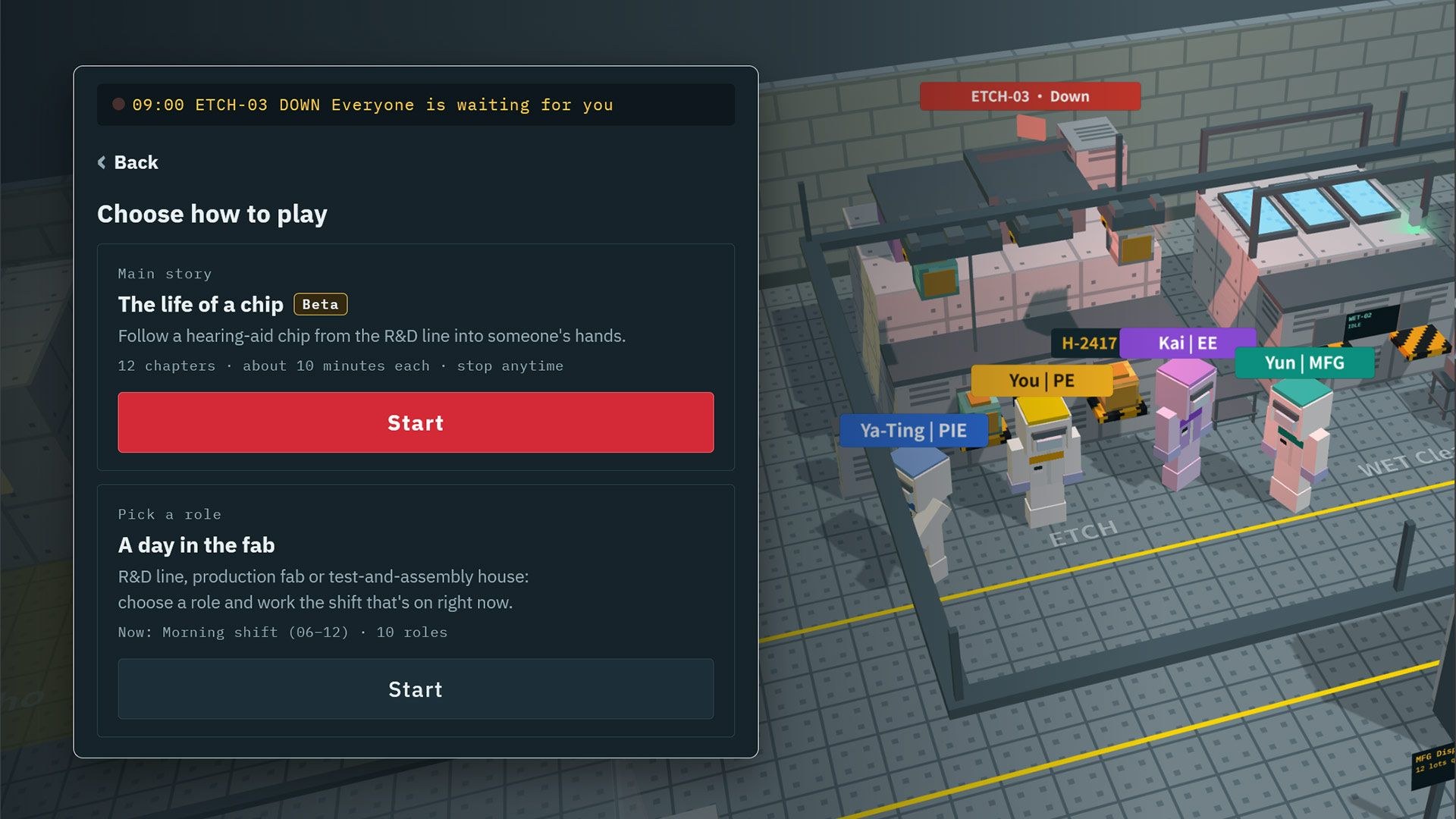 Fab24hr wafer fab engineering game